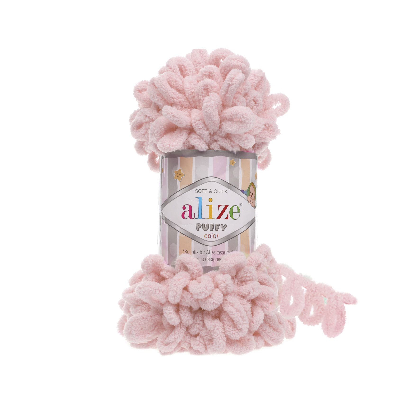 Alize Puffy Color 161 Kadife Dokulu Parmak Örgü İpi Yumuşak Battaniye ve Dekoratif Örgü İpi