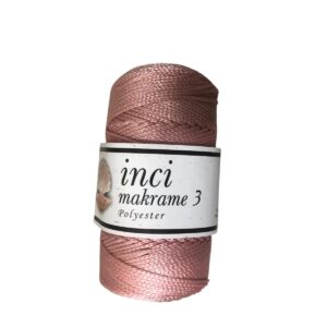 3 mm Pudra Makrome İpi Polyester – Güçlü ve Uzun Ömürlü Hobi İpi