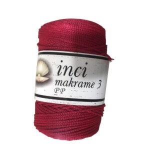 3 mm Kırmızı Makrome İpi Polyester – Güçlü ve Uzun Ömürlü Hobi İpi